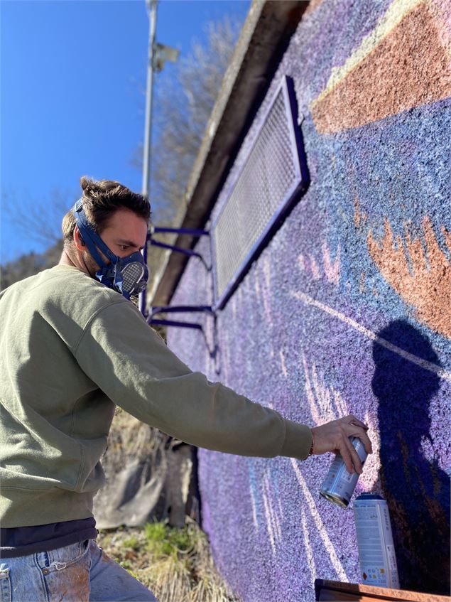Gaëtan Olias et sa fresque 