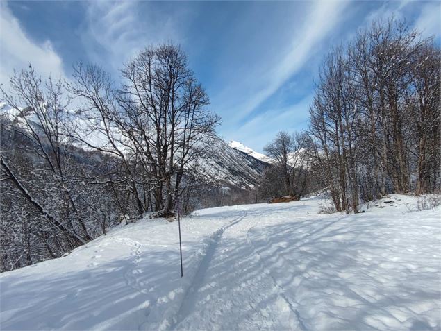 Chemin piéton enneigé - OT Les Menuires