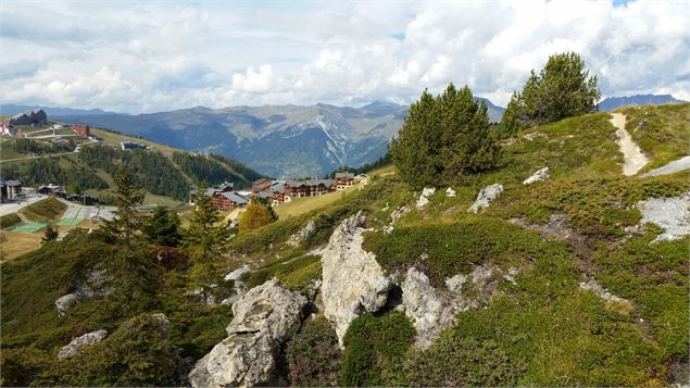 Vues sur Plagne Soleil depuis le Dou du Praz - OPGP