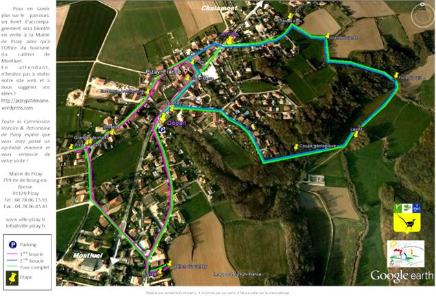 plan parcours - mairie de Pizay