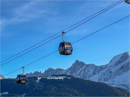 Cabines de l'Alpin devant le Mont-Blanc - OT Saint-Gervais Mont-Blanc