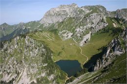 vue aérienne lac d'arvoin