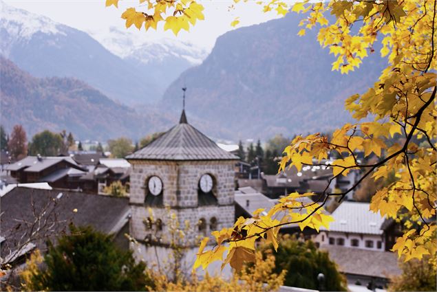 Clocher de l'église vu depuis le Jardin botanique - Office de Tourisme de Samoens