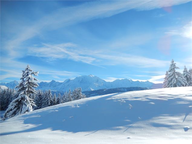 Vue sur la chaîne du Mont-Blanc - OT Combloux