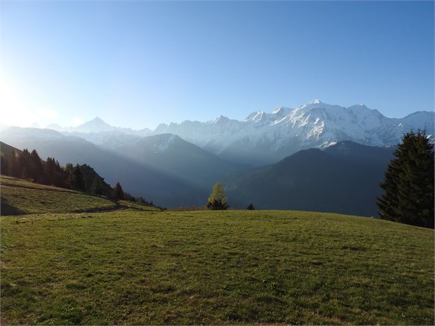 Vue Mont-Blanc depuis le site de décollage de parapentes - Refuge de Varan