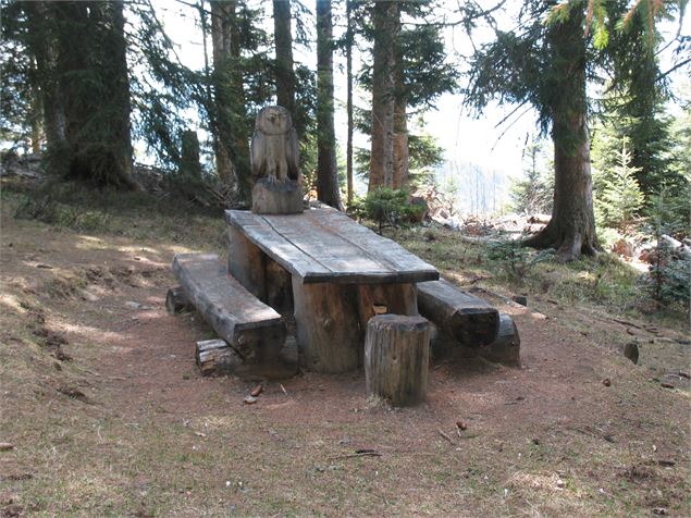tables et sculptures entre col de cou et PlaineJoux - OT Les Carroz