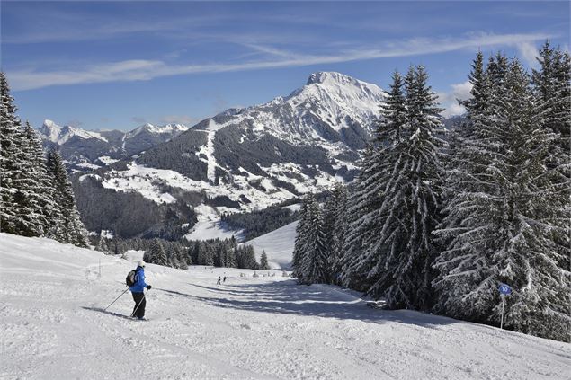 Ski avec vue sur Abondance et ses montagnes - Nicolas Blandin