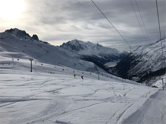 Vue depuis le haut de la piste - OT Vallée de Chamonix-Mont-Blanc