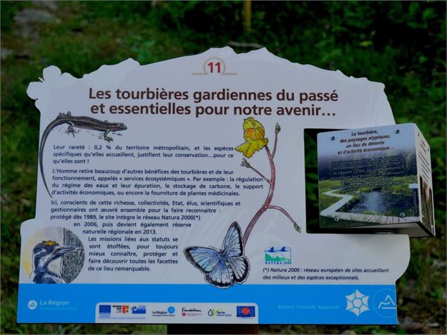 Panneau d'information sur l'écosystème des Tourbières - P. Somelet