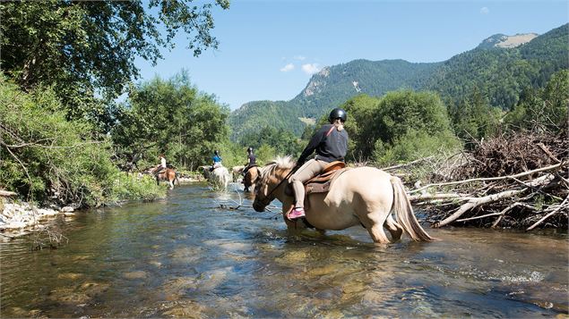 Traversée de la rivière avec les chevaux - Yvan Tisseyre / OT Vallée d'Aulps