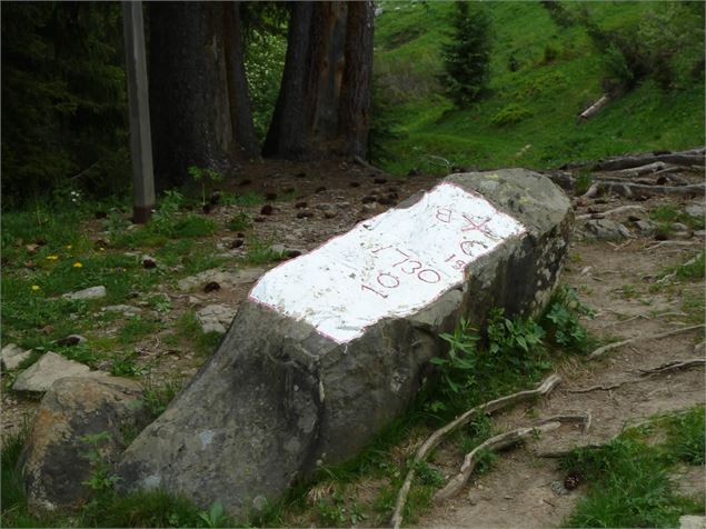 Pierre faisant office de borne - © csardin - OT Le Grand-Bornand