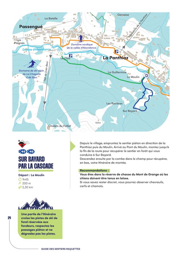 Fiche descriptive Sur Bayard par la cascade - Haute-Savoie Nordic
