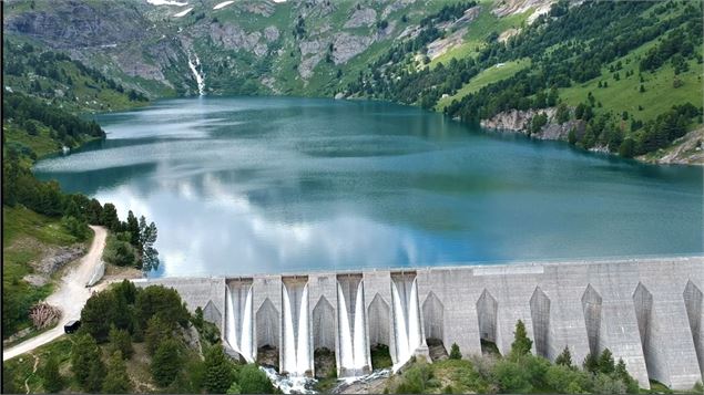Plan d'Amont et Plan d'Aval, vue aérienne des barrages à Aussois - Thierry Kuta - OT AUSSOIS