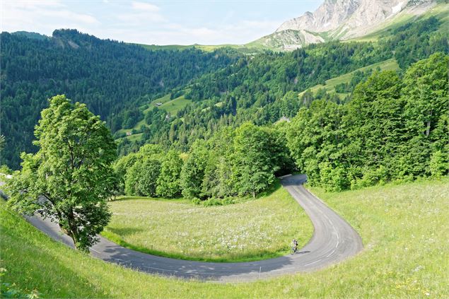 Montée cyclo du Col des Aravis - © Savoie Mont Blanc - Anglade