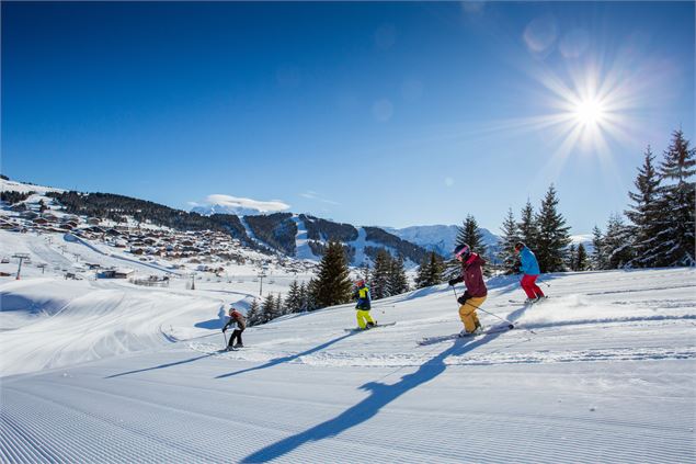 Ski alpin avec vue Mont-Blanc, Beaufortain, Aravis - Thuria