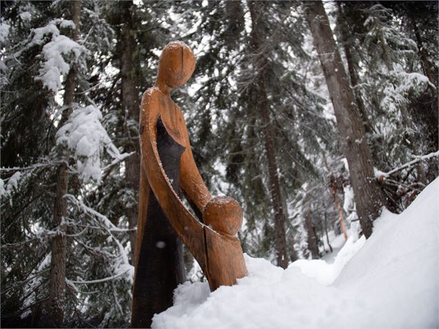 Sculptures de Serge Couvert sous la neige - HMVT ACF