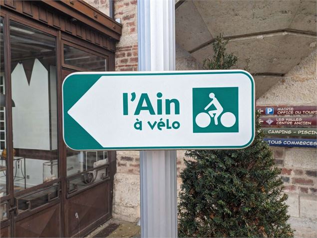 Panneau Ain à vélo - Parc des Oiseaux