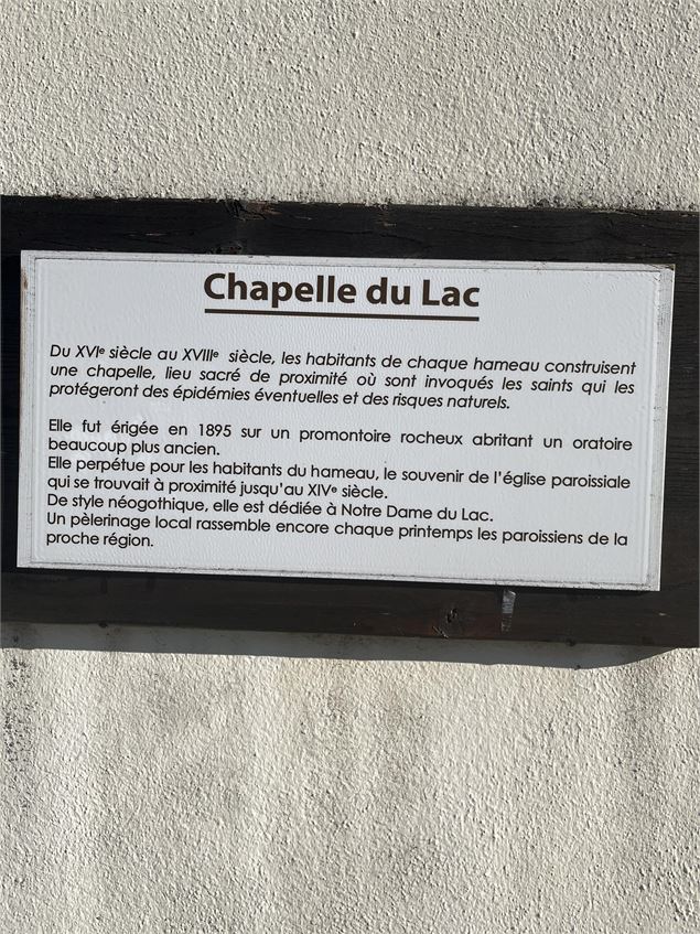 Histoire Chapelle Le lAc - OTVCMB