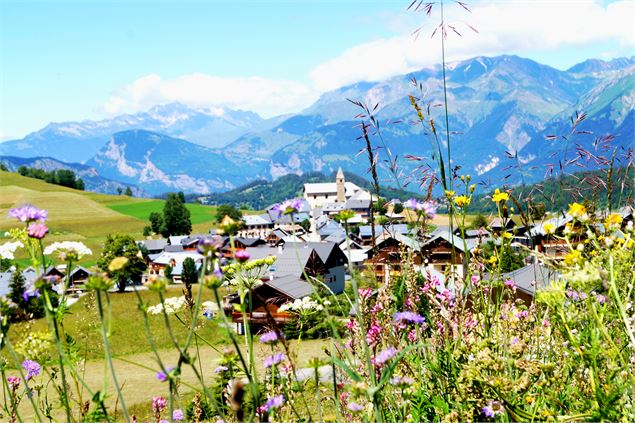 Vue sur le village d'Albiez depuis Le Plan des Champs - OT Montagnicimes