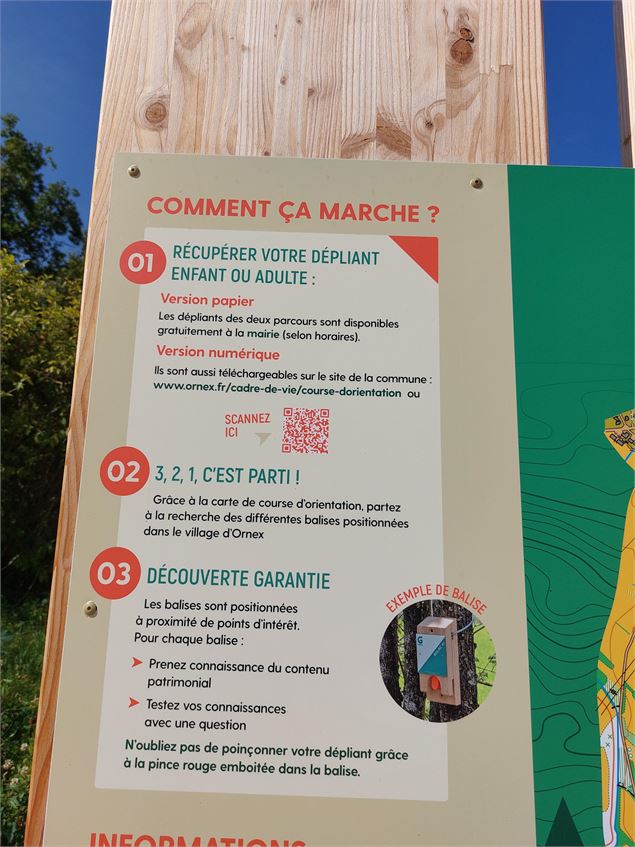 Fonctionnement du parcours d'orientation d'Ornex - S. Thomas/Office de Tourisme du Pays de Gex