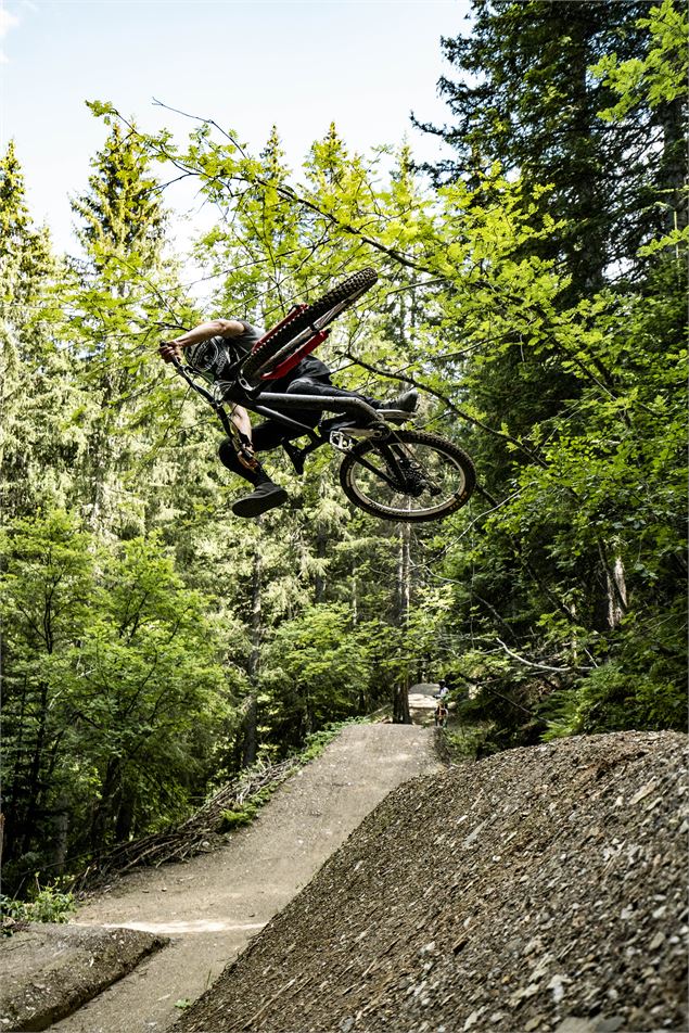 Figure d'un vététiste sur la piste Ric et Rac - L.Meyer - Châtel