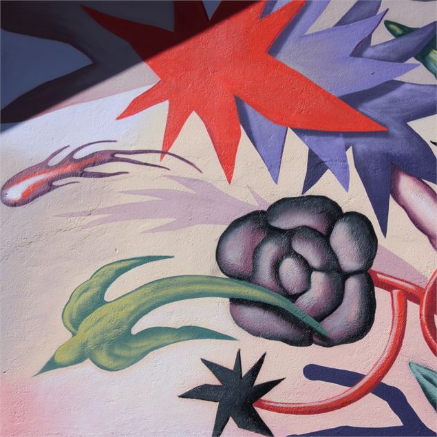 Fresques et murs peints - Les fleurs fantastiques de Lorain Motti_Nantua