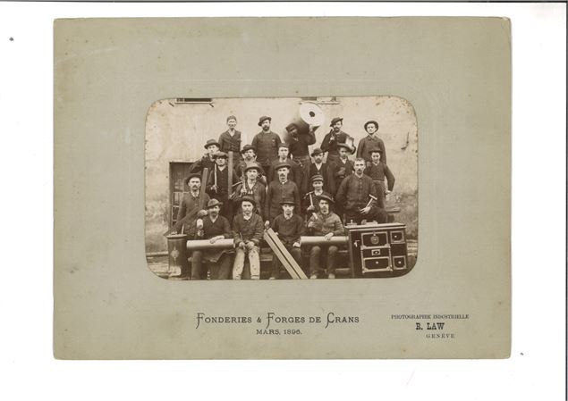 Ouvriers des Fonderies et Forges de Crans, mars 1896 - Arch. dép. Haute-Savoie. 4 FS 530