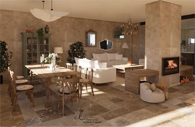 Maison Grand Tetra - Salon (vue 3D) - Pre-Jeantet