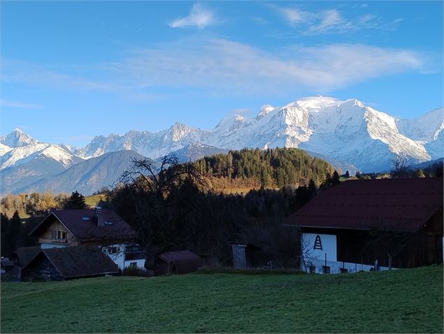 Vue du Mont-Blanc sur les hauteurs - © Cordon Tourisme