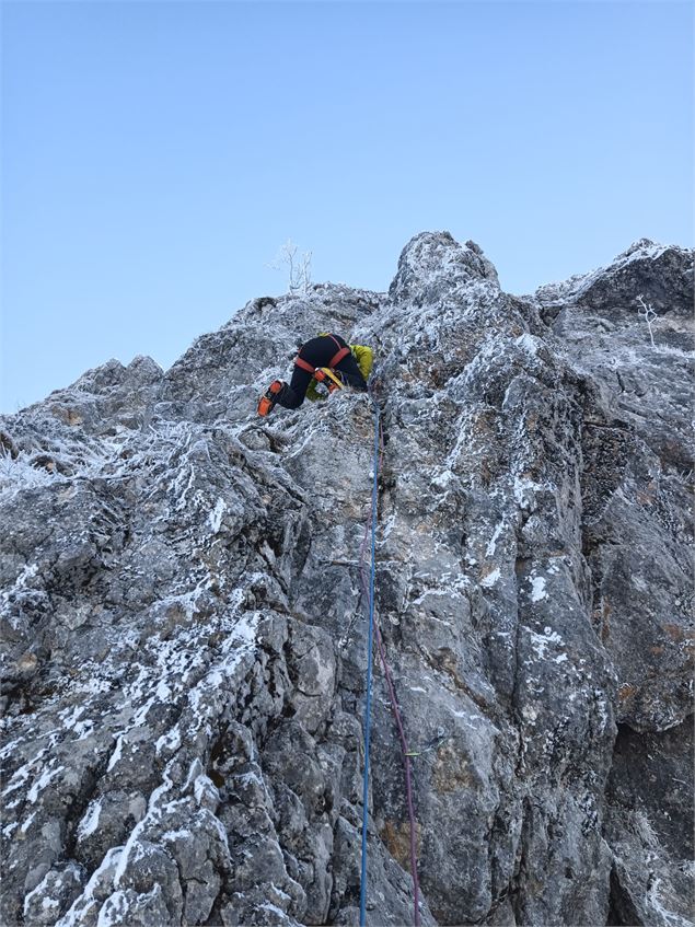 Dry tooling des Habères voie rocher - V. Glauzy - OT Alpes du Léman