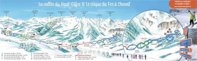 Plan des pistes de ski de fond vallée du haut giffre et cirque du fer a cheval - Office de tourisme 
