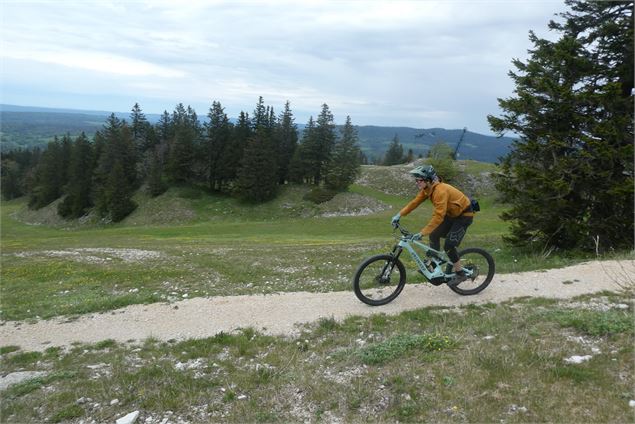 Vététiste sur piste de DH - Anne-Marie Barbe