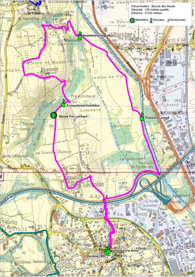 Carte Ign - Ville de La Motte-Servolex