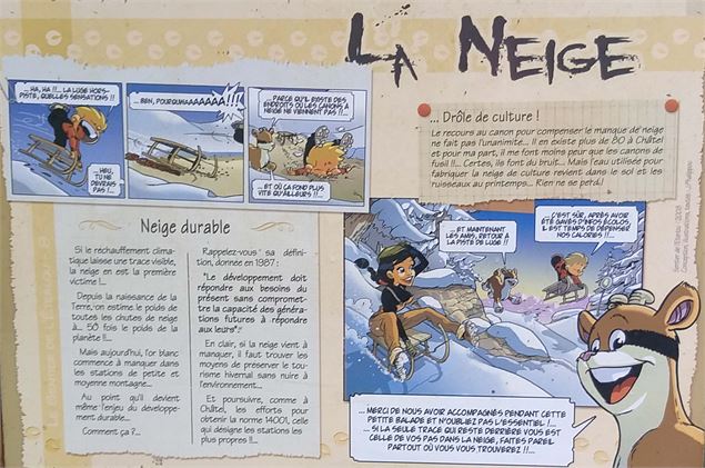 Sentier de l'Éterlou - Panneau sur le thème de la neige en gros plan - Châtel Tourisme