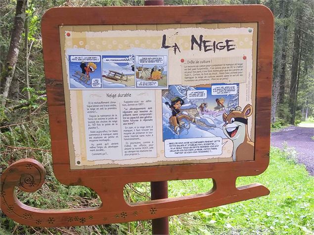 Sentier de l'Éterlou - Panneau sur le thème de la neige - Châtel Tourisme