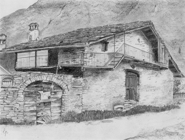 Maison “Finette”, dessin - Bessans Jadis et Aujourd'hui