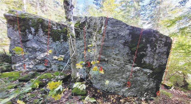 1,2,3 grimpable sans relais (?) 4/ pilier (relais) 5/ à nettoyer, pas de relais pour l’instant 6/ pi