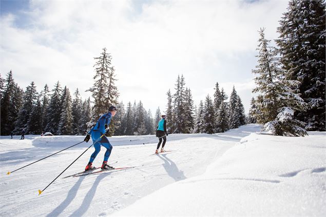 Piste de ski de fond tracée en skating - Thuria