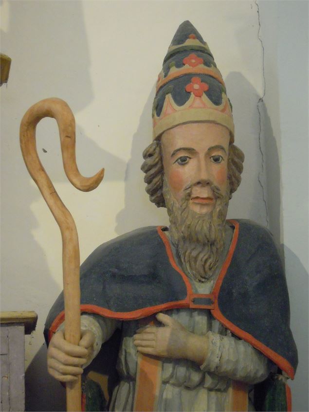 Les Belleville : chapelle Saint-Marcel Saint-Grégoire, statue de Saint-Grégoire - DD/FACIM