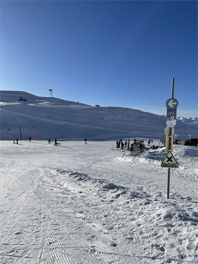 Traverser la piste verte Combe de Thorens - OT Val Thorens