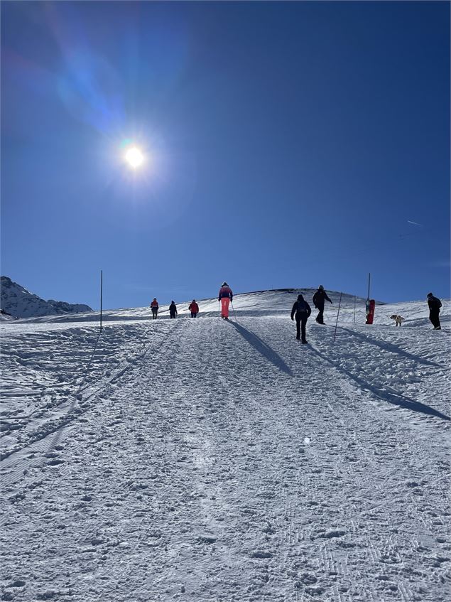 Traverser la piste verte Espace Junior - OT Val Thorens