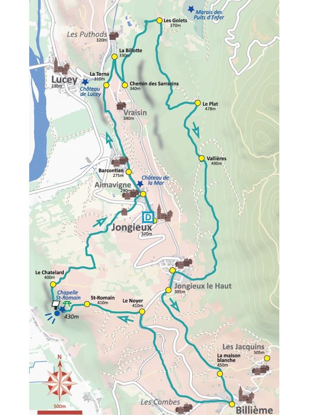 Plan du Parcours VTT du Vignoble - n°19 - Club VTT d'Aiguebelette