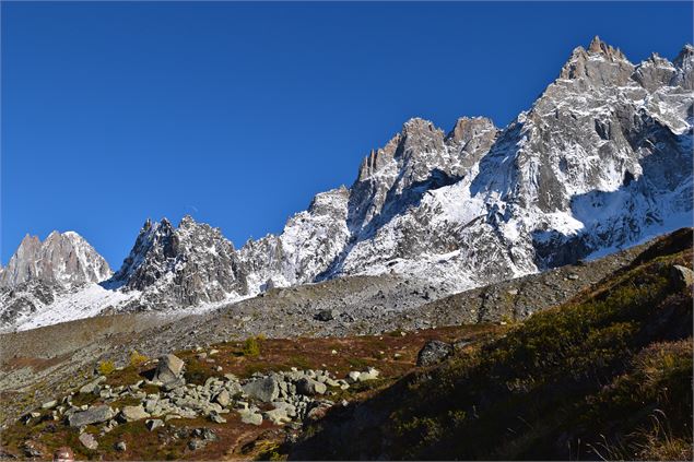 Vue sur les aiguilles de chamonix