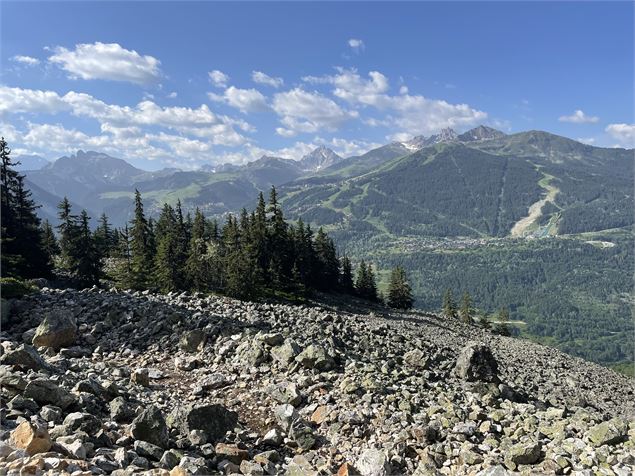 Vue sur les 3 Vallées sur le chemin - Bozel - Nadia Chevassu