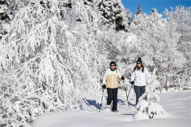 Raquette en Duo sur le chemin du vallon - Sylvain Aymoz