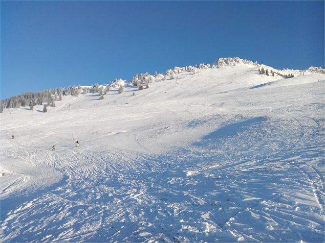 Depuis les pistes vue sur le haut du domaine - OT Alpes du Léman -Gilles Place