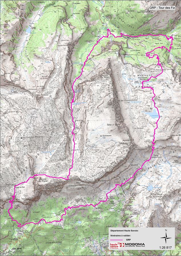 Carte général Tour des Aiguilles Rouges 4 jours - Paul BESSIERE @paul.tempsdniaiser