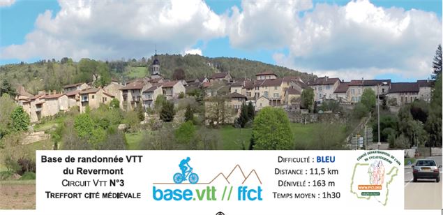 Circuit VTT 3 bleu - Treffort, la médiévale - Espace Revermont Base FFvélo - Oxyrace